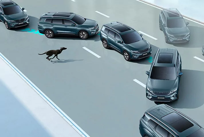 control de estabilidad de auto hibrido geely